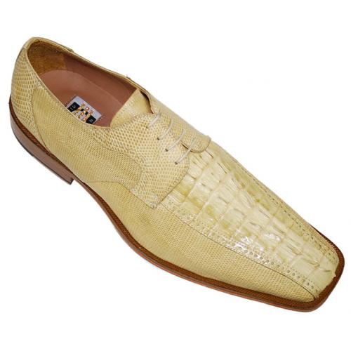 David Eden  "Hunnington" Ivory Genuine Hornback Crocodile/Lizard Shoes